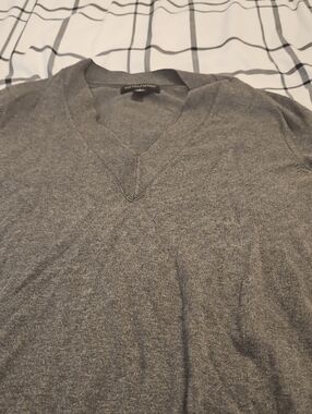 Banana Republic Gray V-Neck Sweater